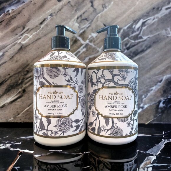 La Tasse London Collection Amber Rose Hand Soap Savon A Main HOBO CO. 21.5 fl oz - Picture 1 of 3